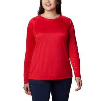 Columbia PFG Tidal II Long Sleeve Plus Size, Sudaderas Rojos Azul Marino Para Mujer | 816402-IVP